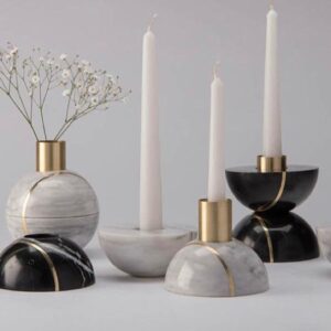 Marble candle stands